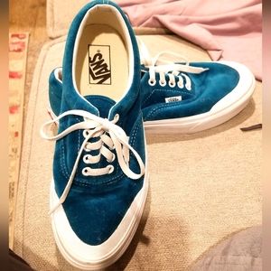 Teal Suede Vans Lace Up Sneakers